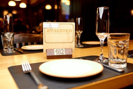 reserved plate on the table in a restaurant